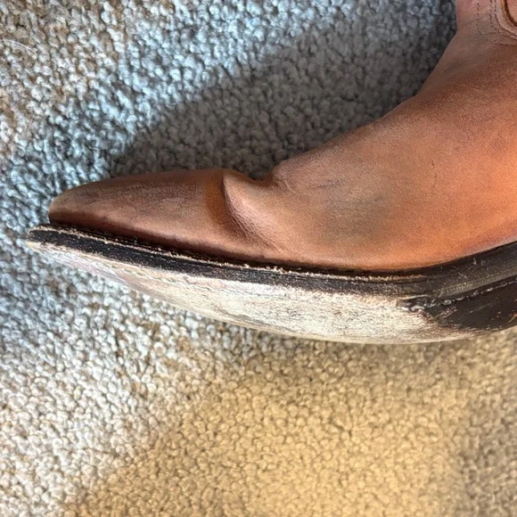 Vintage Dan Post Marlboro Brown Leather Cowboy Boots. Size 8 M - Picture 8 of 12